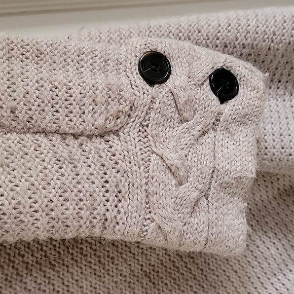 Zara Cardigan Sweater Large Alpaca blend Tan Cable knit details - Picture 4 of 7